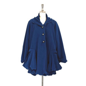 Stunning Giselle Shepatin Fleece Swing Jacket / Coat BLUE #0044 ONE SIZE